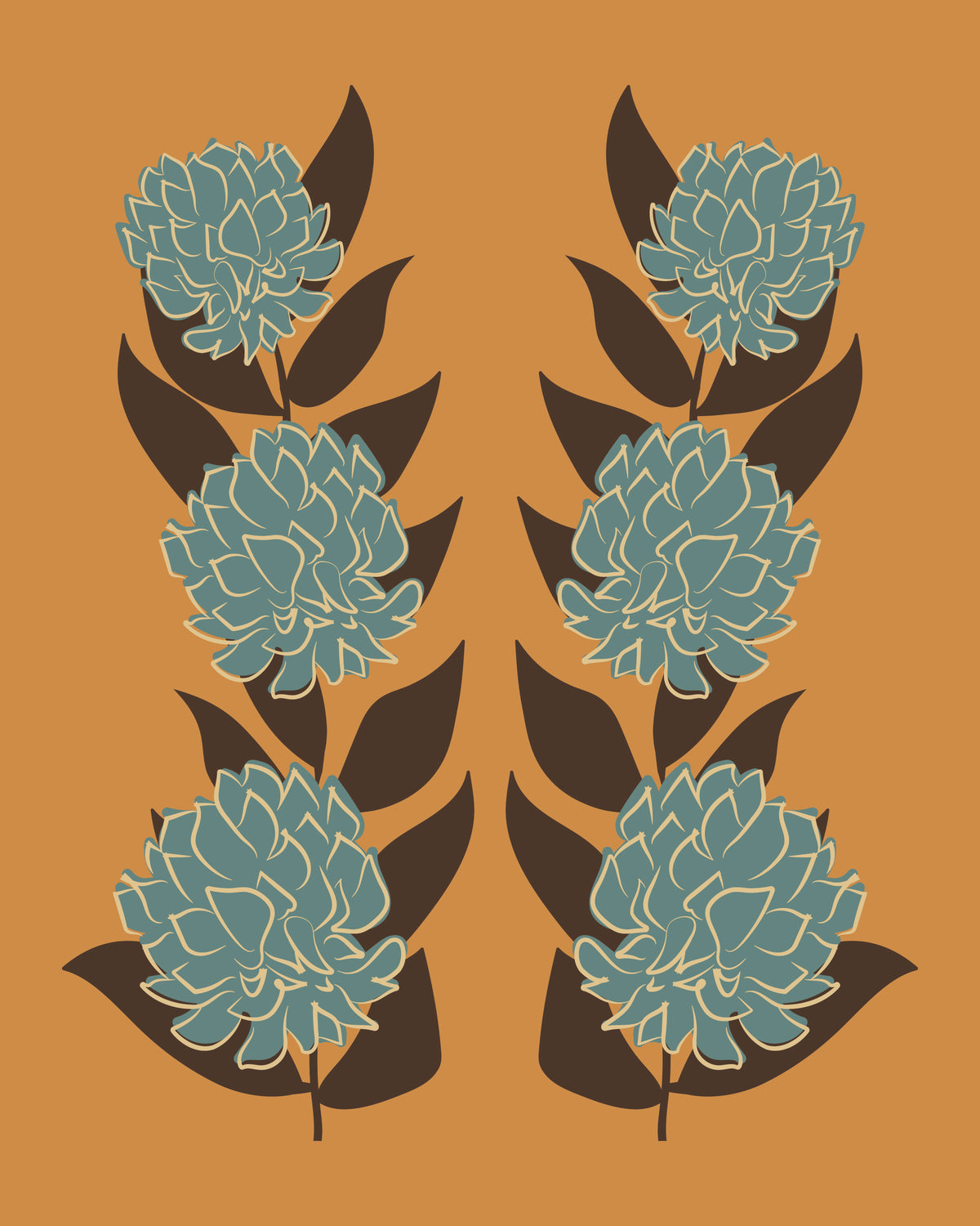 Autumn Dahlia Duet Print