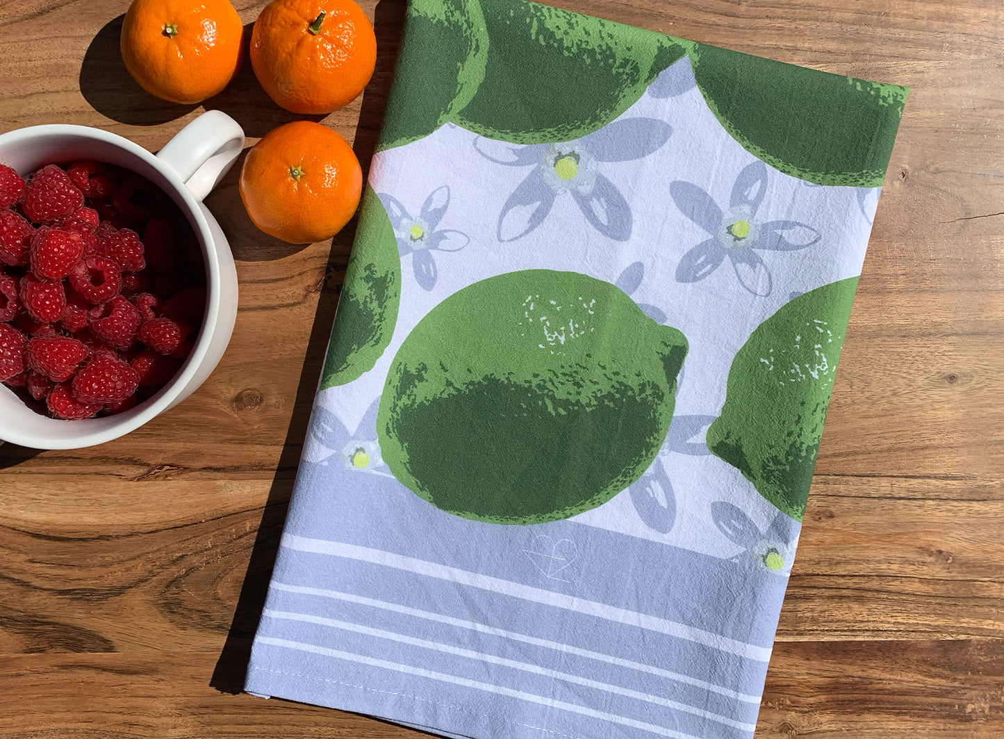 Lime Buds Tea Towel