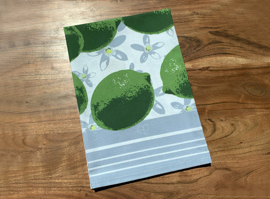 Lime Buds Tea Towel