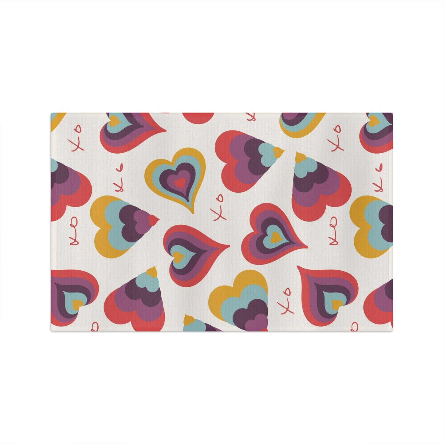 Hearts, Hugs, and Kisses Tea Towel