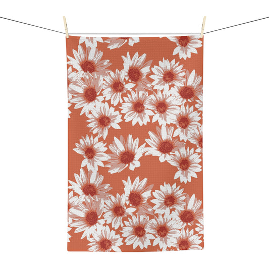 Daisies in Orange Tea Towel