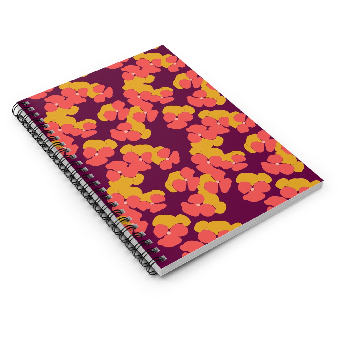 Pansies on Purple Spiral Notebook