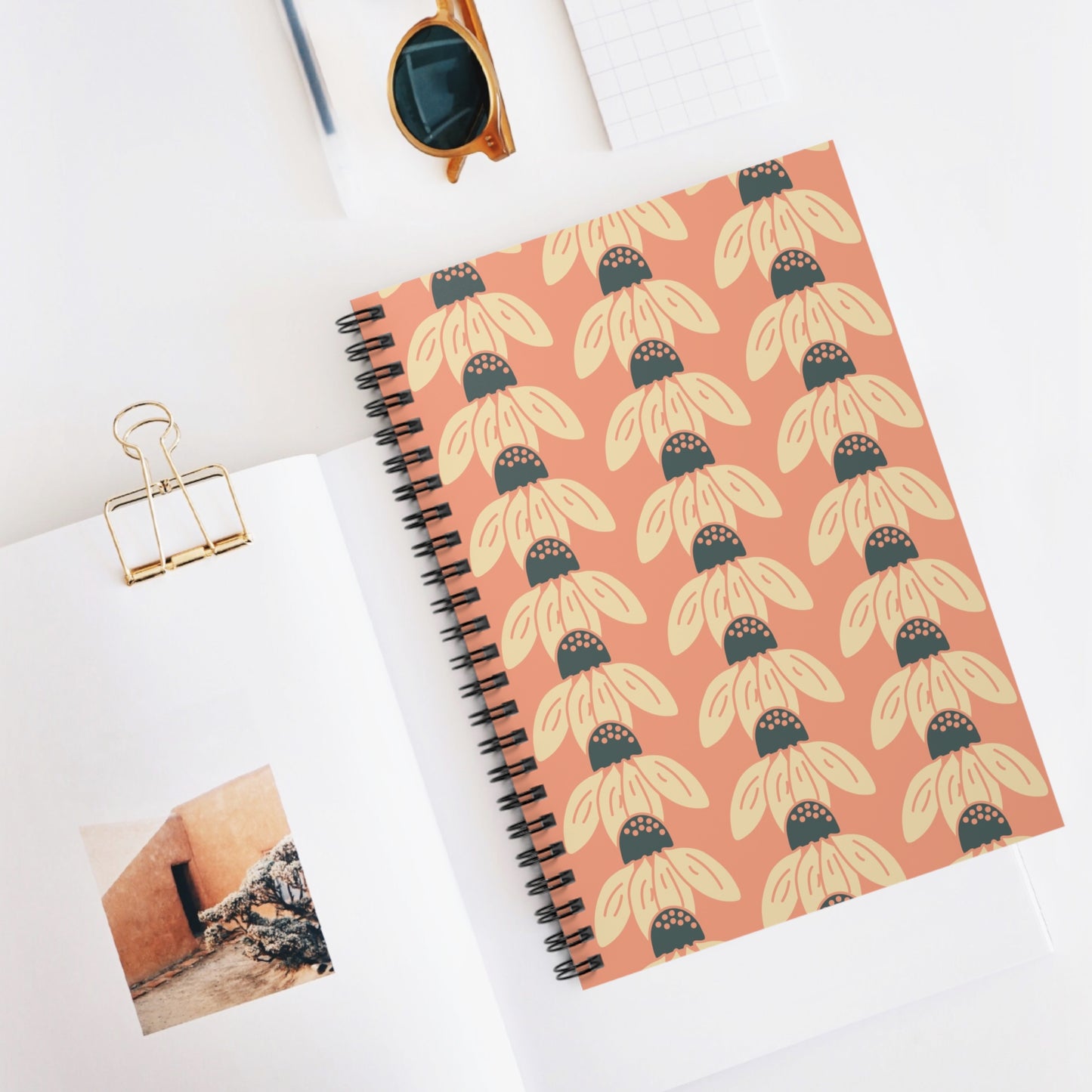 Rowed Coneflower Spiral Notebook