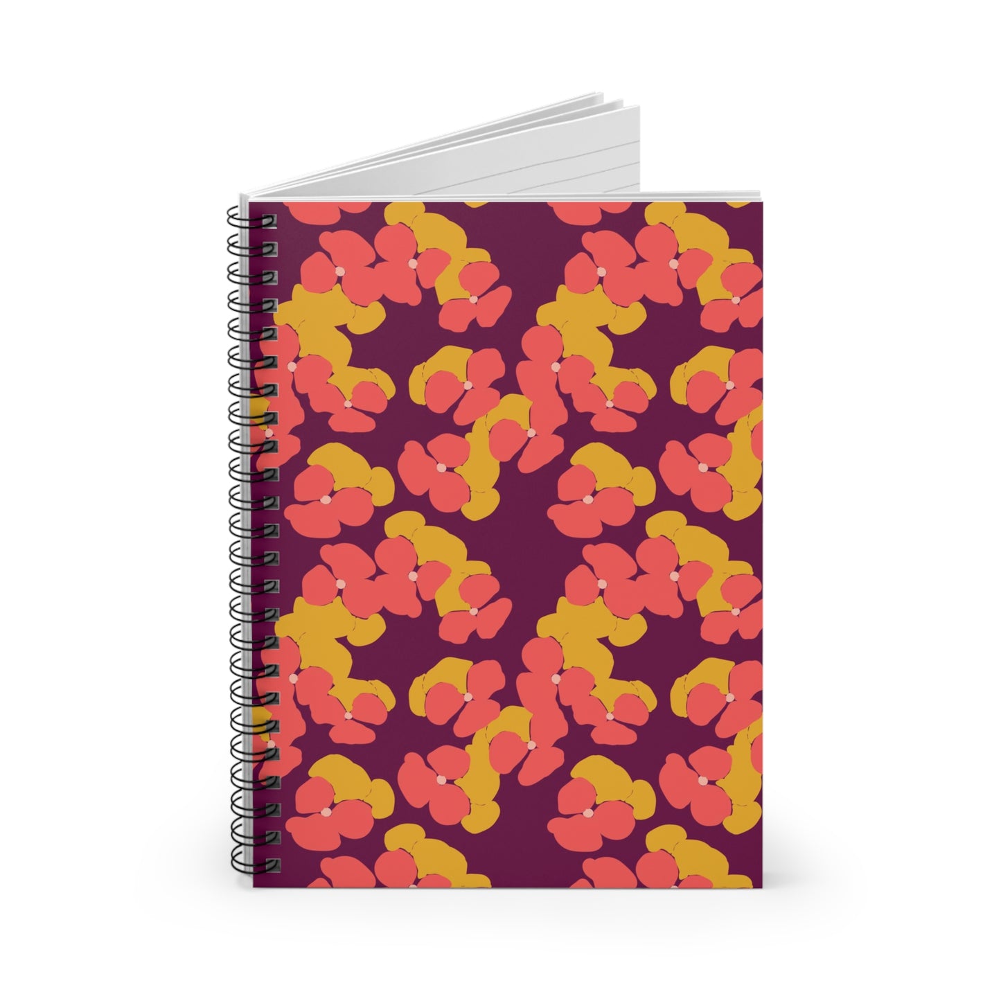 Pansies on Purple Spiral Notebook