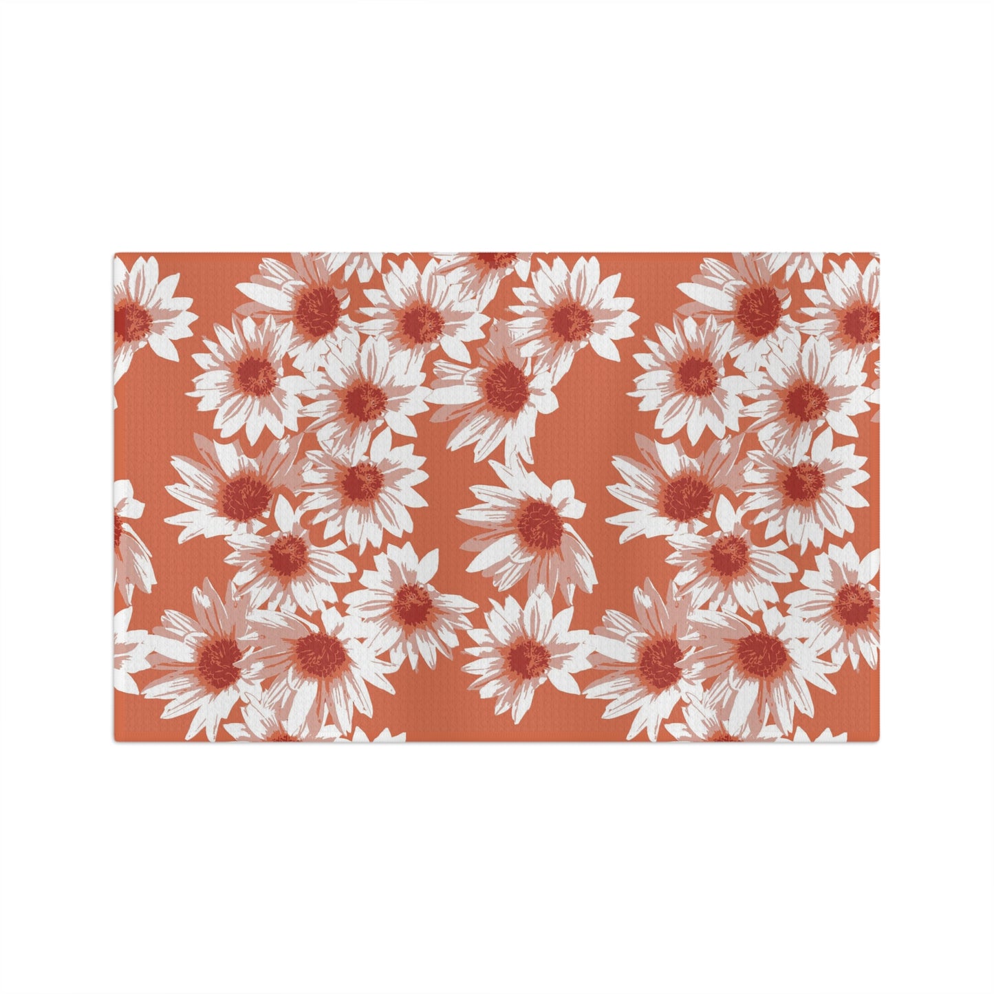 Daisies in Orange Tea Towel