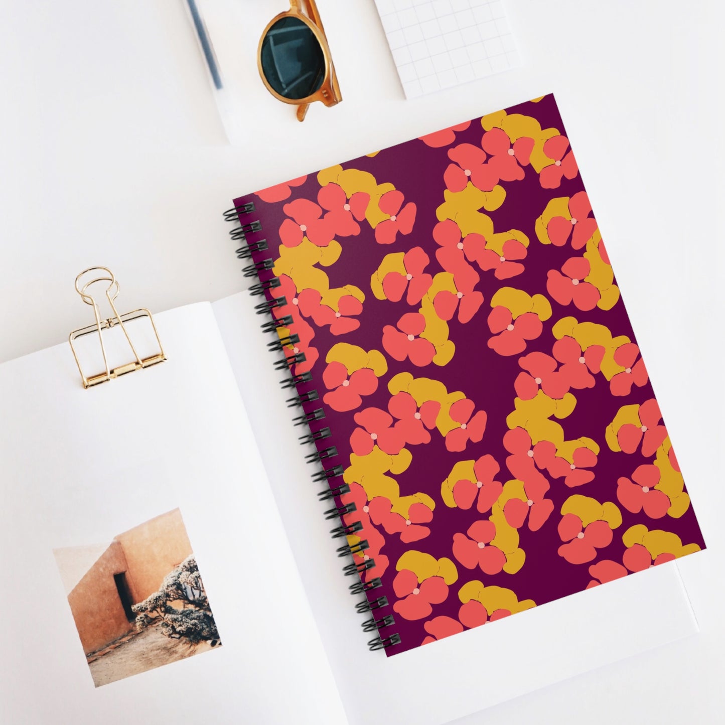 Pansies on Purple Spiral Notebook