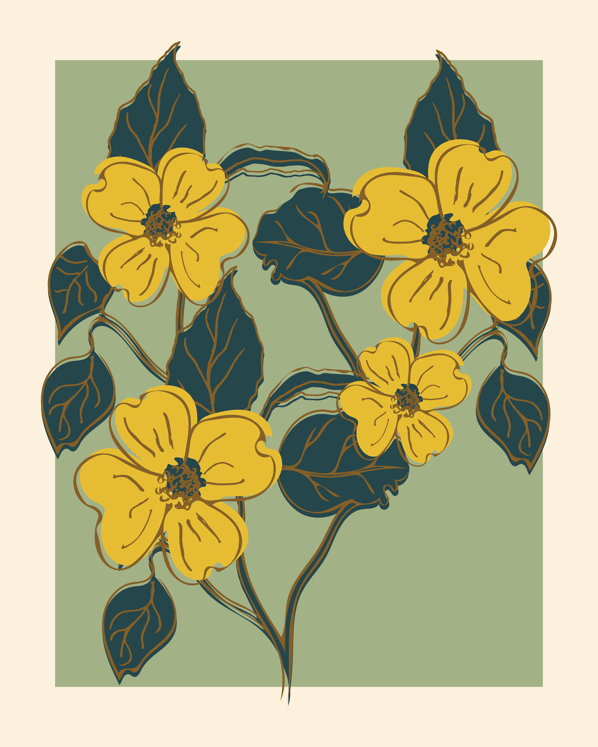 Golden Bloom Print