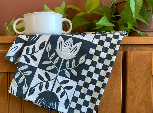 Folk Floral Tea Towel