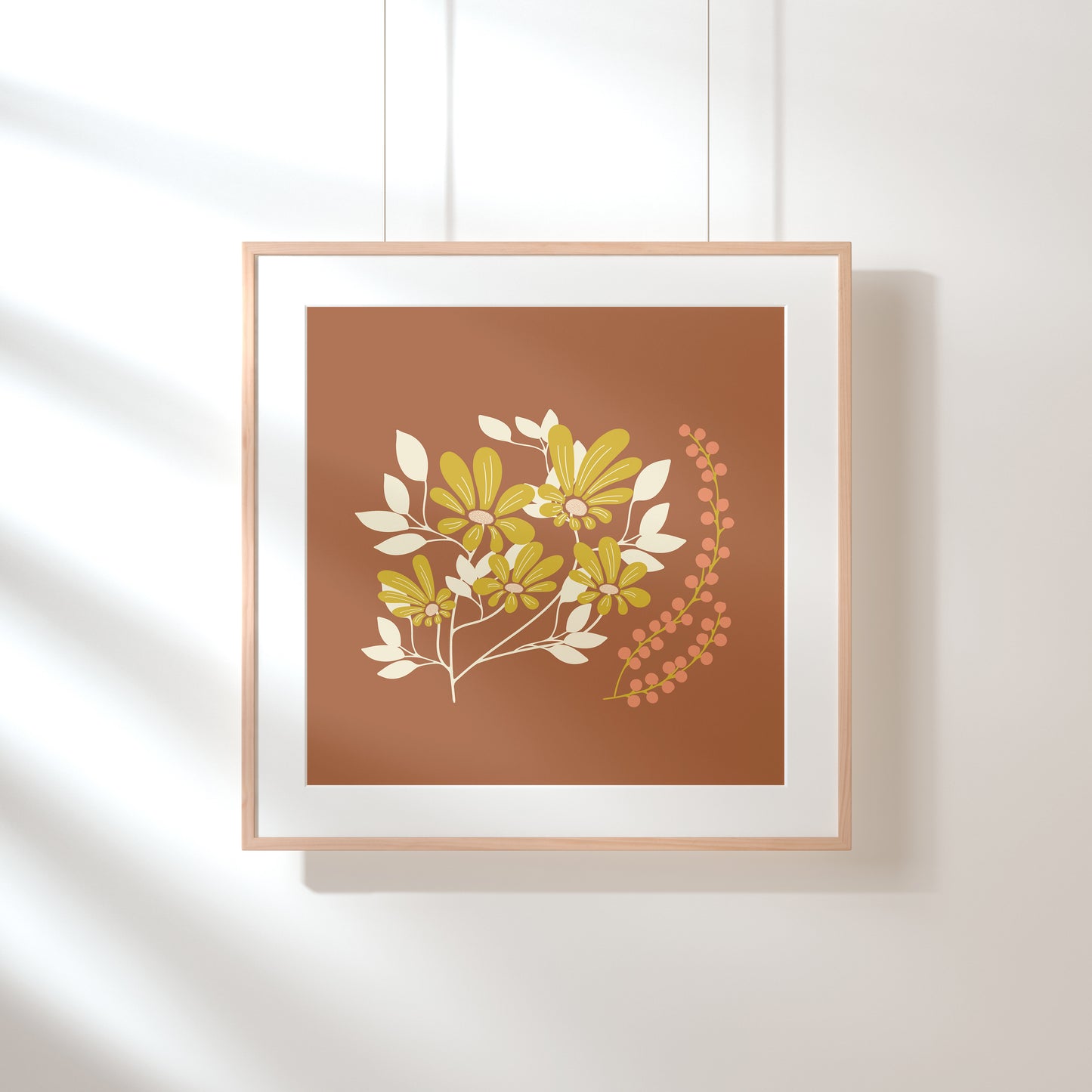 Flower and Berries Print, Sienna, Digital Download