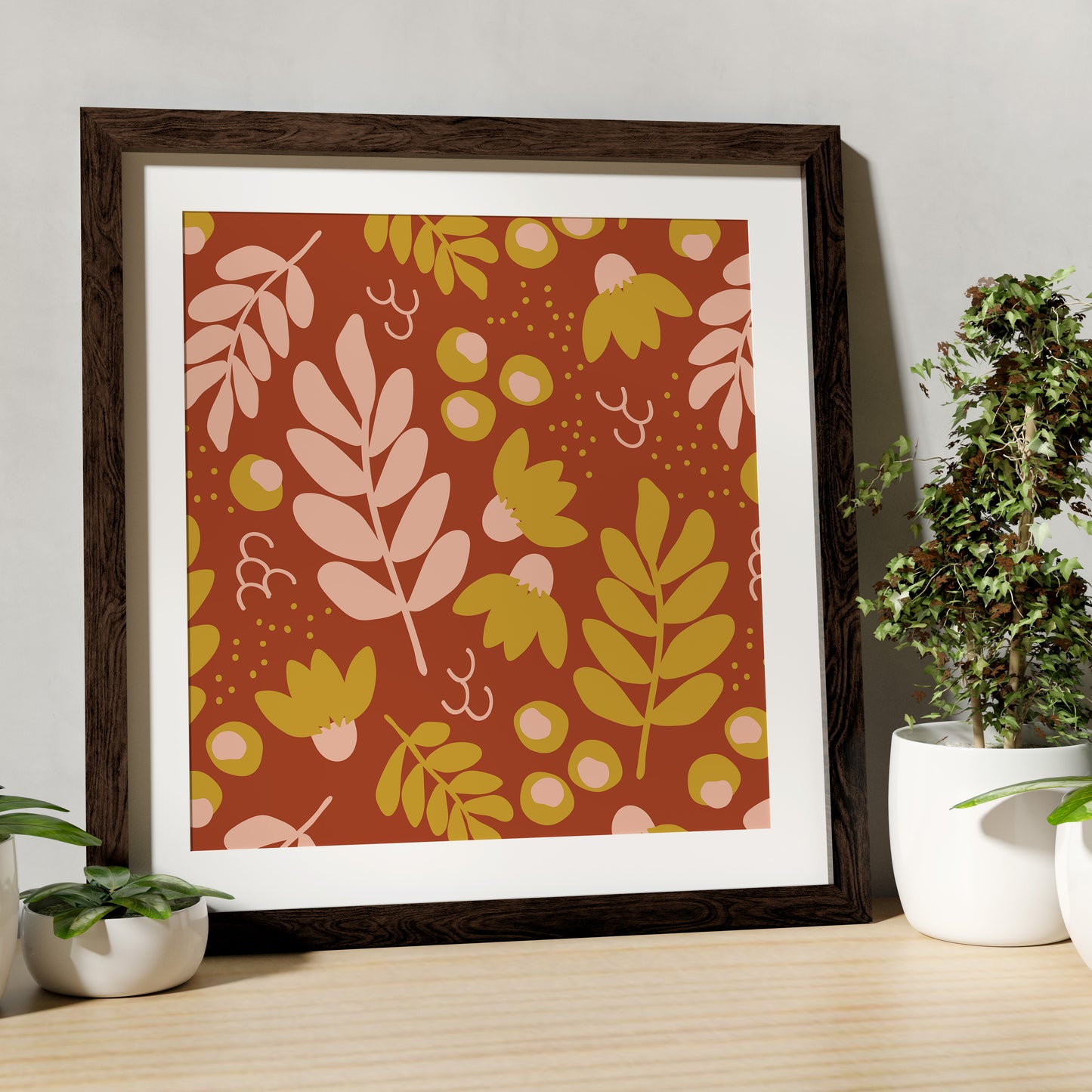 Fig Leaf Print, Sienna, Digital Download