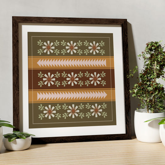 Southwest Square Print, Olive, Digital Download